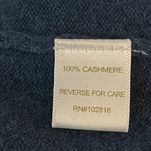 Garnet Gill Deep Blue Ruffle 💯% Cashmere Cardigan Size Small - Picture 6 of 6